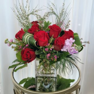 My Heart - Dozen Rose Vase Arrangement