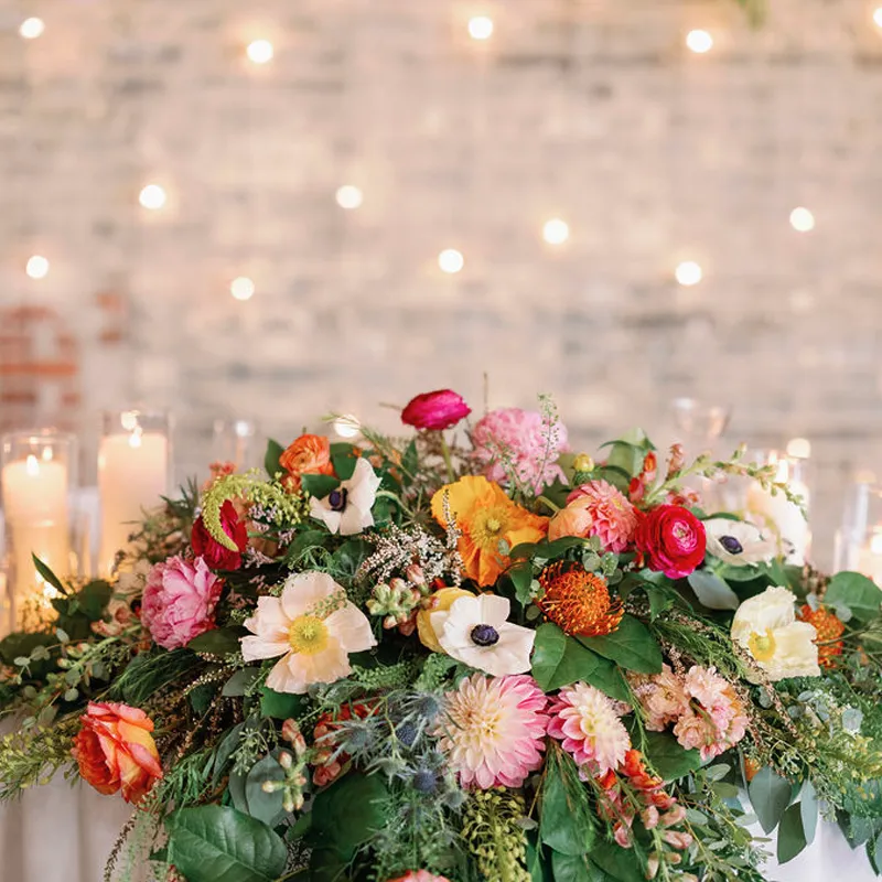 Prairie Street Brewing Company Wedding Ceremony Florals by Event Floral