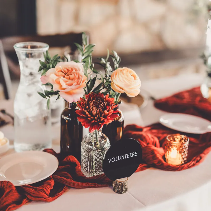 Table Linen Design by Event Floral for Volunteer Event